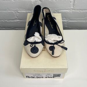 Bettye Muller Polka Dot Navy Ballet Flats Size 37